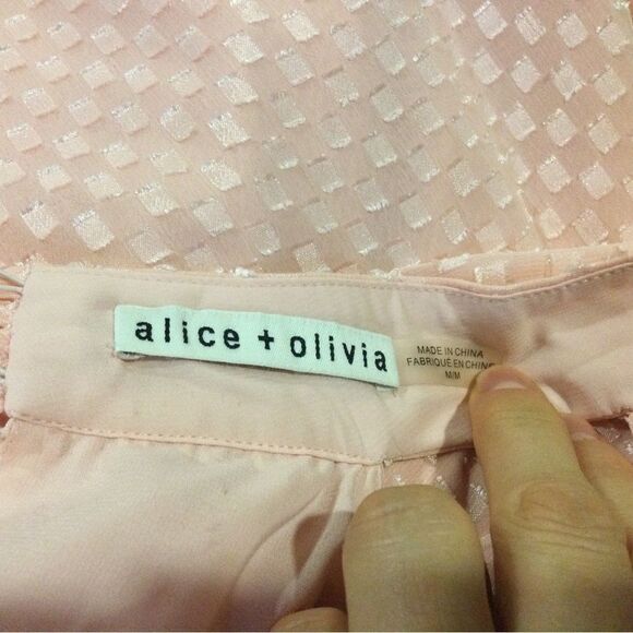 ALICE + OLIVIA Liana High Bow-Neck English Rose Blouse - Picture 9 of 12